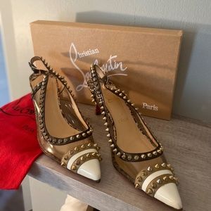 Christian Louboutin “Manovra” spiked pumps Red Bottoms 39.5